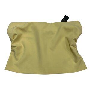 Warehouse Top‎ Womens  US 10 Yellow Ruched Side Boobtube Crop Zip Back Summer